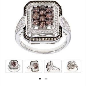 Elegant Silver and Brown Gemstone Ring